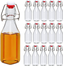 Encheng 8Oz Glass Bottles with Airtight Lids,Swing Top Square Glass Beer Bottles - £28.64 GBP