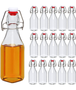 Encheng 8Oz Glass Bottles with Airtight Lids,Swing Top Square Glass Beer... - £28.17 GBP