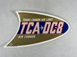 Vintage Unused Trans-Canada Air Lines TCA DC-8 Baggage Sticker 6&quot; Wide - £5.61 GBP