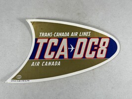 Vintage Unused Trans-Canada Air Lines TCA DC-8 Baggage Sticker 6&quot; Wide - £5.61 GBP