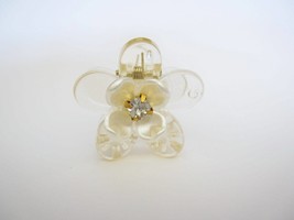 Small clear acrylic crystal flower hair claw clip - £4.68 GBP