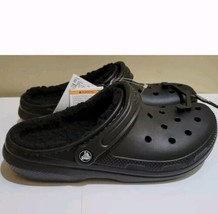 Crocs Classic Lined Clog Fuzzy Black Unisex Adult Size Women’s 9 / Men 7  - £34.04 GBP