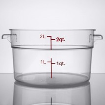 Choice 2 Quart Clear Round Polycarbonate Food Storage Container w/ Red G... - £51.72 GBP