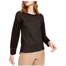 MSRP $99 Anne Klein Womens Knit Metallic Pullover Sweater Black Size Large - £14.48 GBP