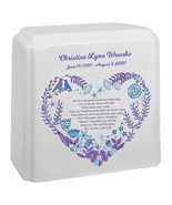 As I Sit In Heaven Purple Heart White Granite Urn - $224.95