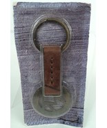 1989 Vintage Marlboro Brand Rafter M Brass &amp; Leather Keychain - New in P... - £6.56 GBP