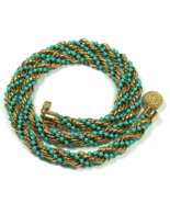 Avon Fashion Accents In Jewelry Faux Turquoise Rope Twist Necklace 70s V... - £18.96 GBP