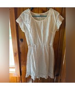 White Lace Trim Dress Merona Size M - $475.17 MXN