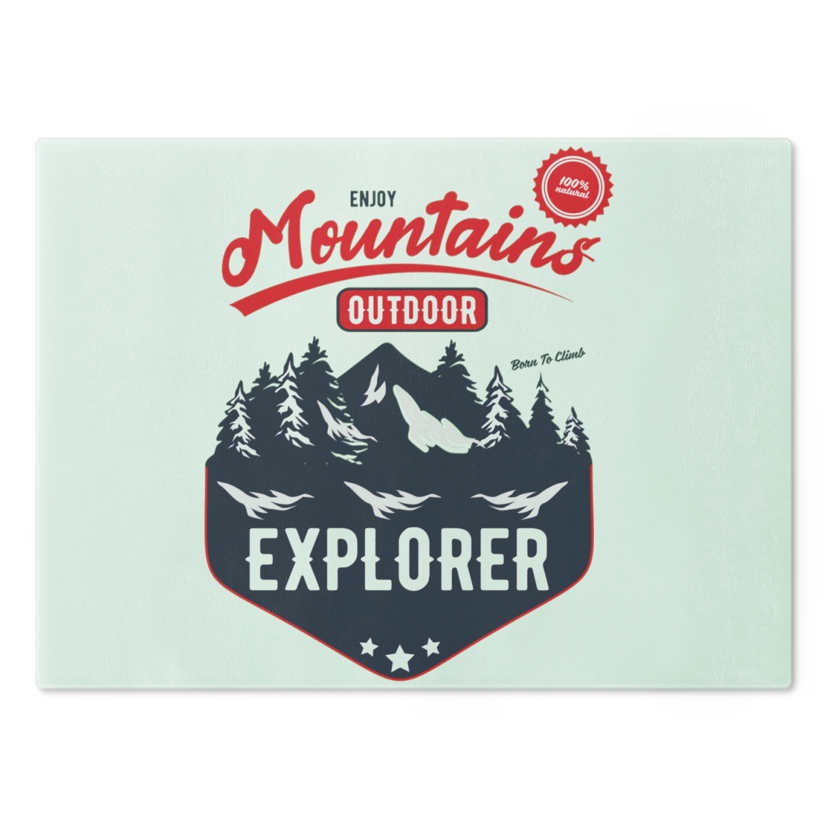 Personalized Glass Cutting Board - Mountains Outdoor Explorer - $49.44 - $62.83