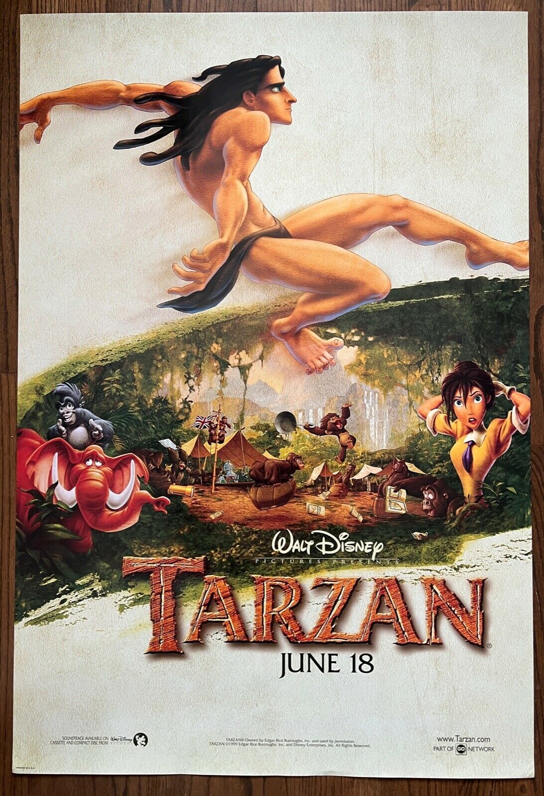 Walt Disney&#39;s TARZAN (1999) Double-Sided Advance One-Sheet  - $75.00