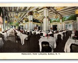 Restaurant Dining Room Hotel Lafayette Buffalo New York NY UNP DB Postca... - $4.49