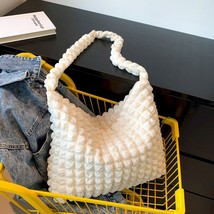  Quilted Puff Bubble Women Hobo Bag Korean Trend Pleated Handbag Female Travel G - £63.65 GBP