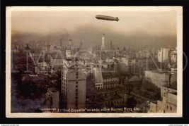 Vintage Real Photo postcard RPPC Buenos Aires Argentina Graf Zeppelin Ai... - £59.13 GBP