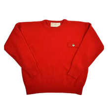 Blarney Sweater Womens M Red Lambswool Crewneck Jumper Woolen Mills - £13.90 GBP