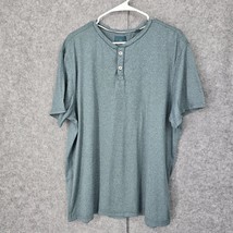 Bruno Milano Henley Shirt Men&#39;s Medium Extra Large Green Super Soft Shor... - $15.42