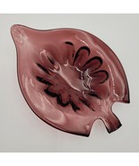 Purple Amethyst Candy Trinket Relish Dish Leaf Shaped Blown Glass Ashtray - $16.26 CAD