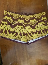 Hurley Yellow Burgundy Geometric Print Board Swim Beach Shorts Size 11 - $10.18