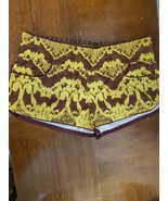 Hurley Yellow Burgundy Geometric Print Board Swim Beach Shorts Size 11 - $10.18