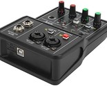 Two-Channel Usb 48V Phantom Power Compact Sound Mixing Console For Music - £30.53 GBP