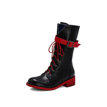 Big size 33-48 fashion women boots square heels round toe mixed colors autumn wi - £76.10 GBP