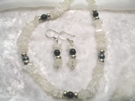 Moonstone &amp; Hematite Necklace &amp;Earring Set - $28.00