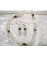 Moonstone &amp; Hematite Necklace &amp;Earring Set - $38.23 CAD