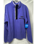 NWT Columbia Men&#39;s Helvetia Half Snap Fleece Pullover Size L Purple - £55.00 GBP