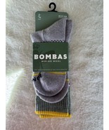 NWT Bombas Wool Socks Calf Length Purple Yellow 79% Merino Seamless Toe - €20,94 EUR