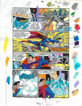 Original 1999 Superman Adventures 36 color guide comic book art page 4:DC Comics - £49.78 GBP