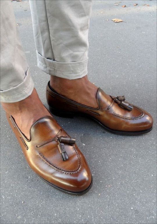 NEW Handmade Men's brown leather loafer, brown tassel loafers, men's loafer