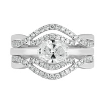  Dewberry 1.70 Carat Lab Grown Diamond Ring in 14K White Gold Women VVS-VS-FG - £1,297.91 GBP