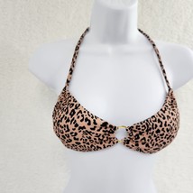 Bikini Top Animal Print Cheetah Swim Bathing Suit Brown Black Women&#39;s Large - $11.88