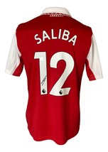 William Saliba Firmado Arsenal FC Rojo Adidas Grande Camiseta de Fútbol Bas - £213.63 GBP