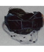 Vintage Women&#39;s Blue Dress Up Hat Feathers &amp; Veil - $12.95
