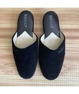 Bally Suede Black Travel House Slippers Size 6 Run Small Made in Italy - $45.53