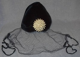 Vintage Dark Blue Veiled Women's Dress Hat - £10.31 GBP