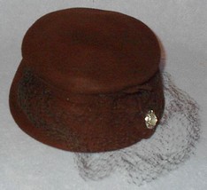 Vintage Brown Veiled Women's Dress Up Hat - £10.31 GBP