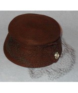 Vintage Brown Veiled Women&#39;s Dress Up Hat - $12.95