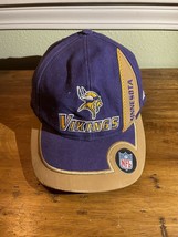 Vintage Minnesota Vikings Adjustable Hat Puma NFL Football Pro Line Stra... - £11.59 GBP