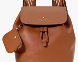 NWB Kate Spade Rosie Medium Flap Backpack Brown Leather KB714 $399 MSRP ... - $152.45