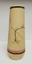 Desert Pueblo Pottery Vase Grey Feather 66 Signed Hand Painted Native 13&quot; VTG - £47.27 GBP
