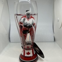 New Lolita  Hockey Goalie Goaltender Hand Painted Pilsner Beer Glass Team Canada - $34.64