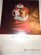 Vintage Bell Telephone System Santa&#39;s Pack Print Magazine Advertisement ... - $6.99