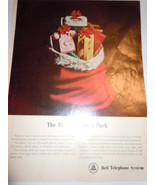 Vintage Bell Telephone System Santa&#39;s Pack Print Magazine Advertisement ... - $6.99