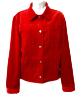 Jones NewYork Women’s  Red Velour Jacket Blazer Size 12 - £36.94 GBP
