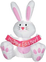 INFLATABLE AIRBLOWN EASTER BUNNY White and Pink Rabbit 4ft Tall Outdoor ... - £38.64 GBP