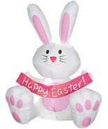 INFLATABLE AIRBLOWN EASTER BUNNY White and Pink Rabbit 4ft Tall Outdoor ... - £36.85 GBP