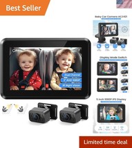 Compact Baby Car Mirror with Dual IR Cameras &amp; Easy Installation - Unive... - $138.86 CAD