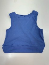 Shein Womens Tank Top Size Small Blue Ribbed Cropped Back Tie - £7.32 GBP