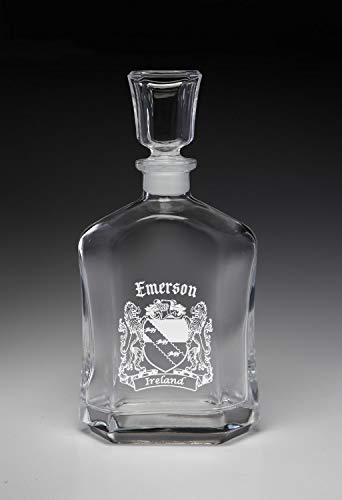 Emerson Irish Coat of Arms Whiskey Decanter (Sand Etched) - $54.00